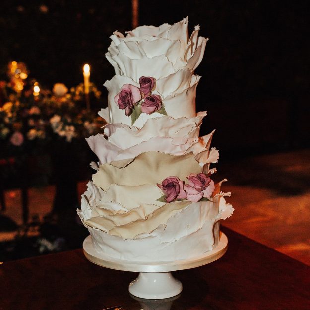 flowing custom wedding cake